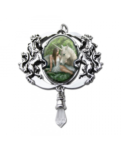 Anne Stokes Anhänger Reines Herz Cabochon Schmuck Fantasy Einhorn Elfe Unicorn