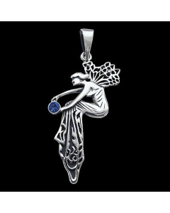 Verzauberte Elfe Schmuck Anhänger 925er Silber Feen Elfen 54x25mm