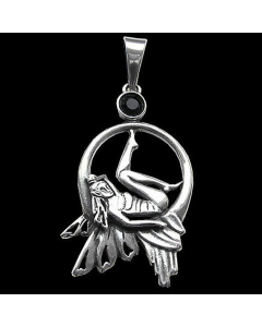 Mondlichtelfe Schmuck Anhänger 925er Silber Feen Elfen 50x26mm