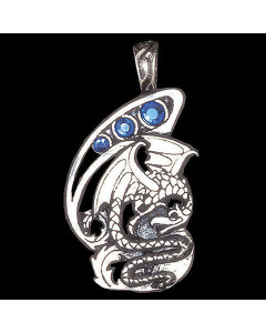 28.95 Drache Anhänger Schmuck Drachen 42x25mm Wikinger Swarovski Kristalle + 909-FI53 Wikinger Anhänger aus Silber