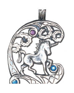 Einhorn Anhänger Schmuck - Einhorn 43x32mm Wikinger Swarovski Kristalle + Kette