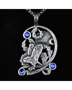 Eule Anhänger Schmuck - Vögel - 42x24mm Wikinger Swarovski Kristalle + Kette