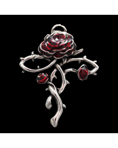 Rosenkreuz Anhänger  Rose Dornen Galraedia Gothic Mystic + Kette - Kreuze - 33x42mm