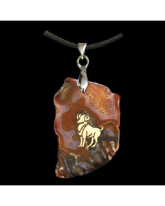 7.95 Achat-Sternzeichen Widder Anhänger Schmuck Höhe zwischen 3,5 und 5cm 909-HA01 Sternzeichen Anhänger