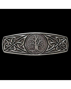Haarspange Weltenbaum Schmuck Hartzinn 8cm x 2,6cm Handgegossen