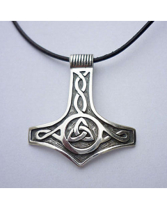 Thors Hammer Schmuck Anhänger 925er Silber - Thorhammer - 37x42 mm
