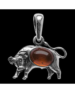 Sternzeichen Stier Schmuck Anhänger 925er Silber - Zodiac - 22x19mm