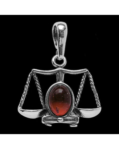 Sternzeichen Waage Schmuck Anhänger 925er Silber - Zodiac - 25x22mm