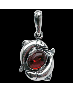 Sternzeichen Fische Schmuck Anhänger 925er Silber - Zodiac - 27x14mm