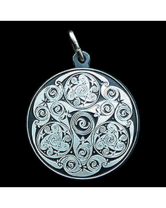 Keltische Triskele Münze Anhänger 925er Silber - Triskel - Durchmesser: 25mm