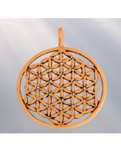 Blume des Lebens  Anhänger Bronze Schmuck Kraft Energie Licht Liebe