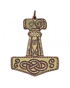 Mjölnir Thorhammer Amulett Messing Kupfer Talisman: 40 x 33 mm