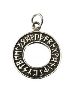 Silberanhänger Futhark 925er Silber Wikinger  Viking Schmuck Runen 22mm