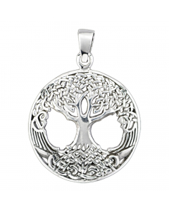 Weltenesche Yggdrasil Schmuck Anhänger 925er Silber - Lebensbaum , Pflanzen - 37x27mm