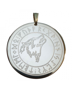 Wolf im Runenkreis 35mm Amulett Schmuck Anhänger Durchmesser 35 mm