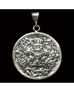 Wikinger Schutzamulett Schmuck Anhänger Zinn Schutzamulett Schmuck Anhänger 925er Silber - Wikinger - Durchmesser 56mm