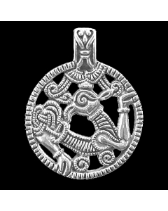 Wikingeranhänger Schmuck Anhänger 925er Silber - Wikinger - Durchmesser 28mm
