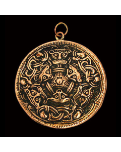 Wikinger Schutzamulett Schmuck Anhänger Zinn  Bronze - Wikinger - 60x55mm