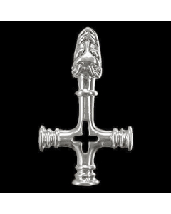 Wolfskreuz Schmuck Anhänger 925er Silber - Kreuze - 30x50 mm