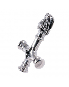 Wolfskreuz Schmuck Anhänger 925er Silber - Kreuze - 30x50 mm