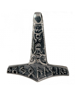 Thorhammer Mjollnir Schmuck Anhänger 925er Silber - Thorhammer - 35x39mm