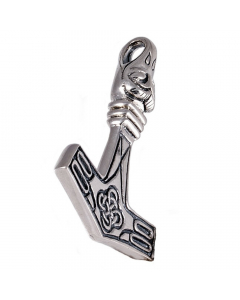 Thorhammer-Adlerkopf Schmuck Anhänger 925er Silber - Thorhammer - 28x42mm
