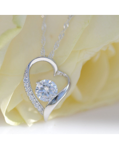 Edle Herzkette Herz Anhänger weisser Zirkonia Crystal mit Singapurkette 925 Silber
