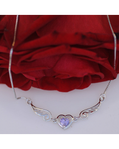 Wunderschöne Halskette mit Zirkonia Crystal mit Kette 925 Silber 50 mm