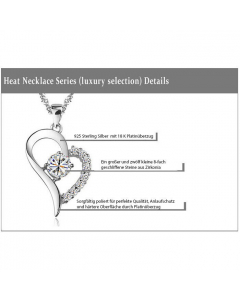 Edler Herz Anhänger 925 Silber & Zirkonia Crystal mit Silberkette