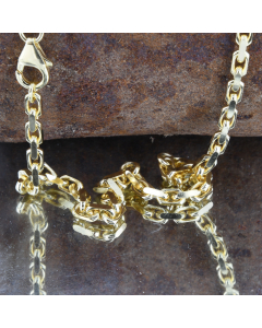 3,0 mm 750 - 18 Karat Gold  massive Goldkette Ankerkette diamantiert 45/50/55/60 cm - elegante Goldkette Damen und Herren Juwelier Qualität - Made in Germany Vaterartikel