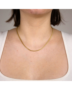 1,9 mm 750 - 18 Karat Gold  massive Goldkette Schlangenkette rund 38/40/42/45/50/55/60 cm - elegante Goldkette Damen - Juwelier Qualität - Made in Germany
