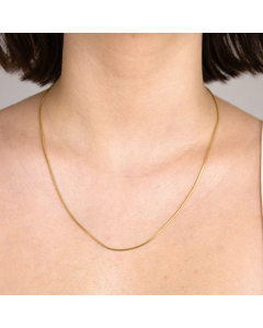 1,0 mm 585 - 14 Karat Gold  massive Goldkette Schlangenkette rund 38/40/42/45/50/55/60 cm - elegante Goldkette Damen - Juwelier Qualität - Made in Germany