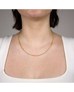 1,8 mm 55 cm 750 - 18 Karat Gold Halskette Ankerkette diamantiert massiv Gold hochwertige Goldkette 9,5 g