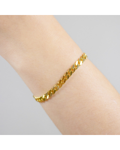5,0 mm 21 cm 585 - 14 Karat Gold Armkette Panzerkette 4-seitig diamantiert massiv Gold hochwertige Goldkette 18,9 g