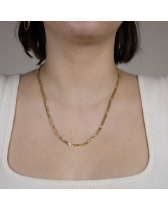 3,5 mm 45 cm 585 - 14 Karat Gold Halskette Figarokette massiv Gold hochwertige Goldkette  11 g