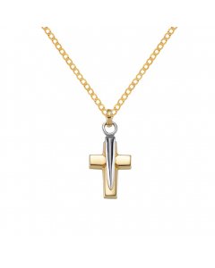 Anhänger Kreuz 585 14 Karat Gold mit massiver Goldkette 2,6 mm 585-14