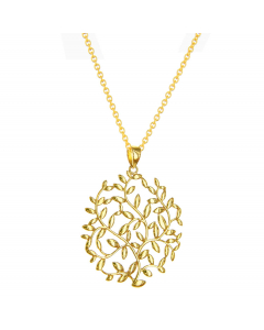 Anhänger Olivenzweig 585 14 Karat Gold mit massiver Goldkette 1,1 mm 585-14 Karat Gold Juwelier Qualität