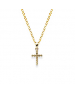 Anhänger Kreuz Kügelchen 585 14 Karat Gold mit massiver Goldkette 1,1 mm 585-14 Karat Gold Juwelier Qualität