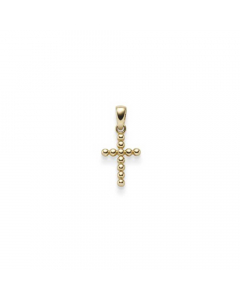 Anhänger Kreuz Kügelchen 585 14 Karat Gold mit massiver Goldkette 1,1 mm 585-14 Karat Gold Juwelier Qualität