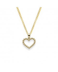 Anhänger Herz 585 Kügelchen 14 Karat Gold mit massiver Goldkette 1,1 mm 585-14 Karat Gold Juwelier Qualität