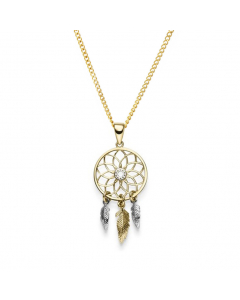 Anhänger Traumfänger 585 14 Karat Gold mit massiver Goldkette 1,1 mm 585-14 Karat Gold Juwelier Qualität