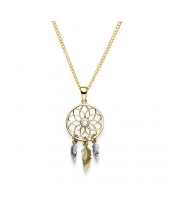 Anhänger Traumfänger 585 14 Karat Gold mit massiver Goldkette 1,1 mm 585-14 Karat Gold Juwelier Qualität