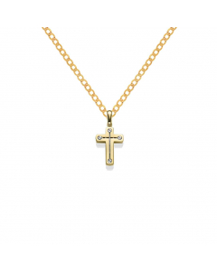 Anhänger Kreuz 333 Gold mit Zirkonia Stein 333 8K Gold mit Goldkette