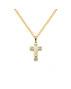 Anhänger Kreuz 585 14 Karat Gold mit massiver Goldkette 2,6 mm 585-14