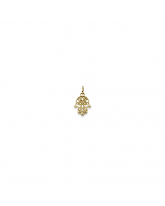 Anhänger Fatimas Hand 585 14 Karat Gold mit massiver Goldkette 1,1 mm 585-14 Karat Gold Juwelier Qualität