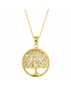 Anhänger Lebensbaum 585 14 Karat Gold mit massiver Goldkette 1,1 mm 585-14 Karat Gold Juwelier Qualität