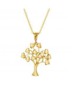 400.95 Anhänger Lebensbaum mit Herzen 585 Gold mit massiver Goldkette 1,1 mm 998.S626.00248.1.SET Goldketten