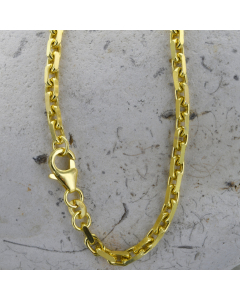 3,8 mm 333 - 8 Karat Gold Halskette Ankerkette diamantiert massiv Gold hochwertige Goldkette  - Länge nach Wahl