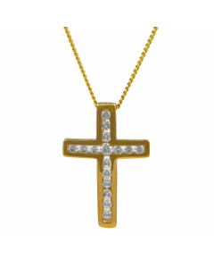 Anhänger Kreuz mit massiver Goldkette 1,1 mm 333-8 Karat Gold Juwelier Qualität