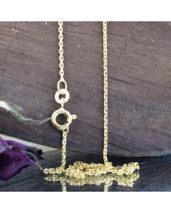 1,2 mm 585 - 14 Karat Gold Halskette Ankerkette diamantiert massiv Gold hochwertige Goldkette  - Länge nach Wahl